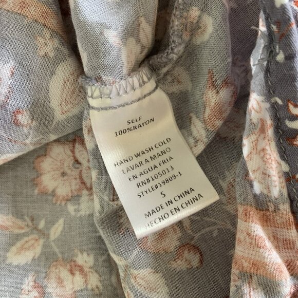 Andree By Unit Blouse Small Red Blue Boho Short Sleeve Casual Festival - Picture 6 of 6